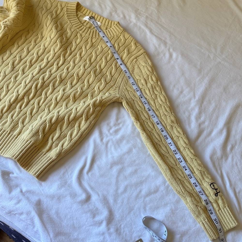 Daughter Classic Cream Cable Knit Crewneck Sweater - Picture 11 of 13
